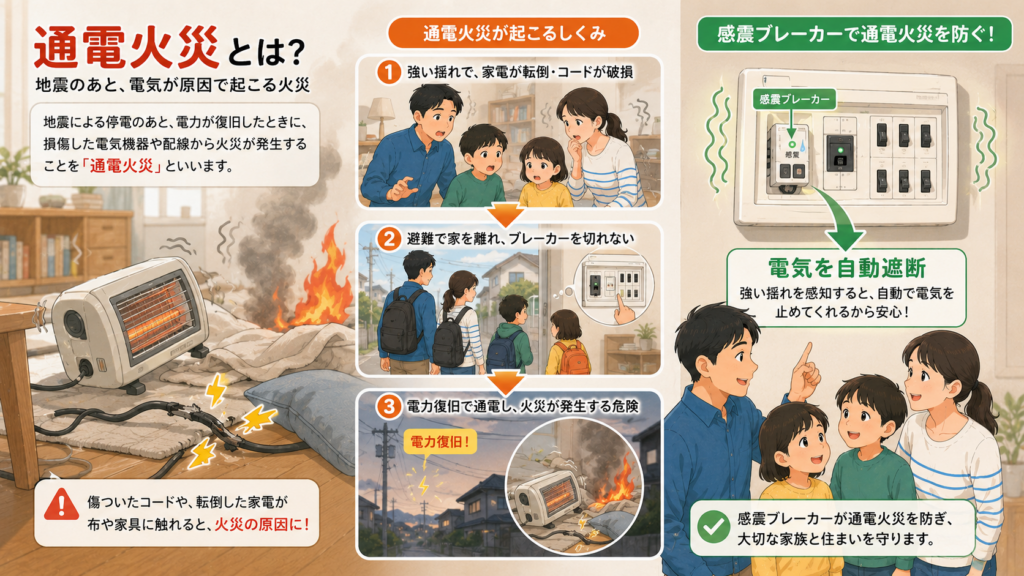 通電火災と感震ブレーカー