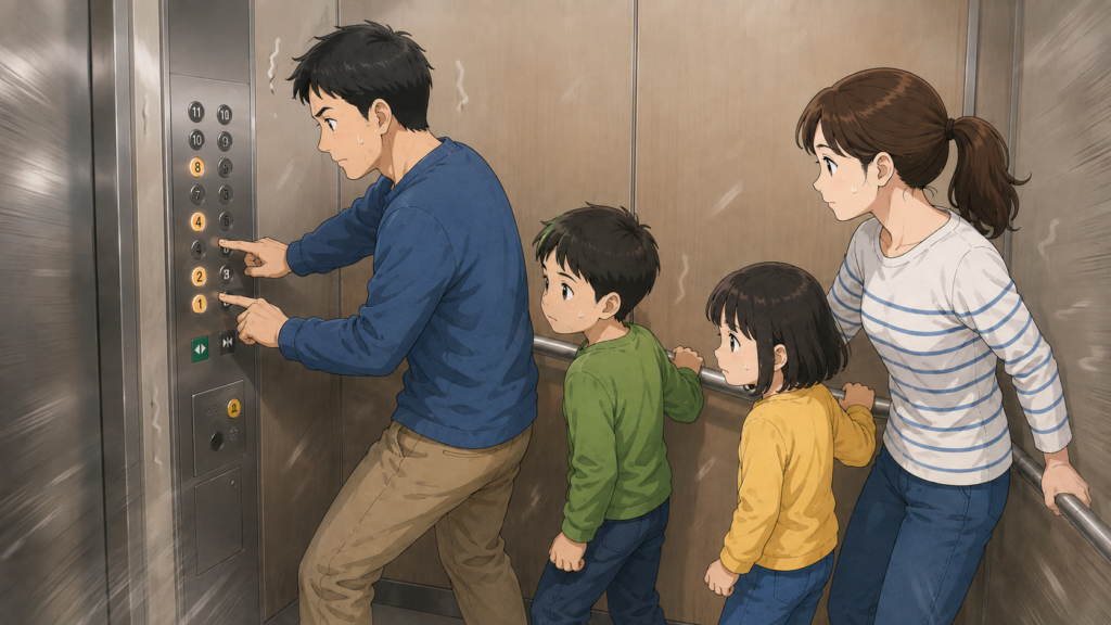 エレベーターは全階押す