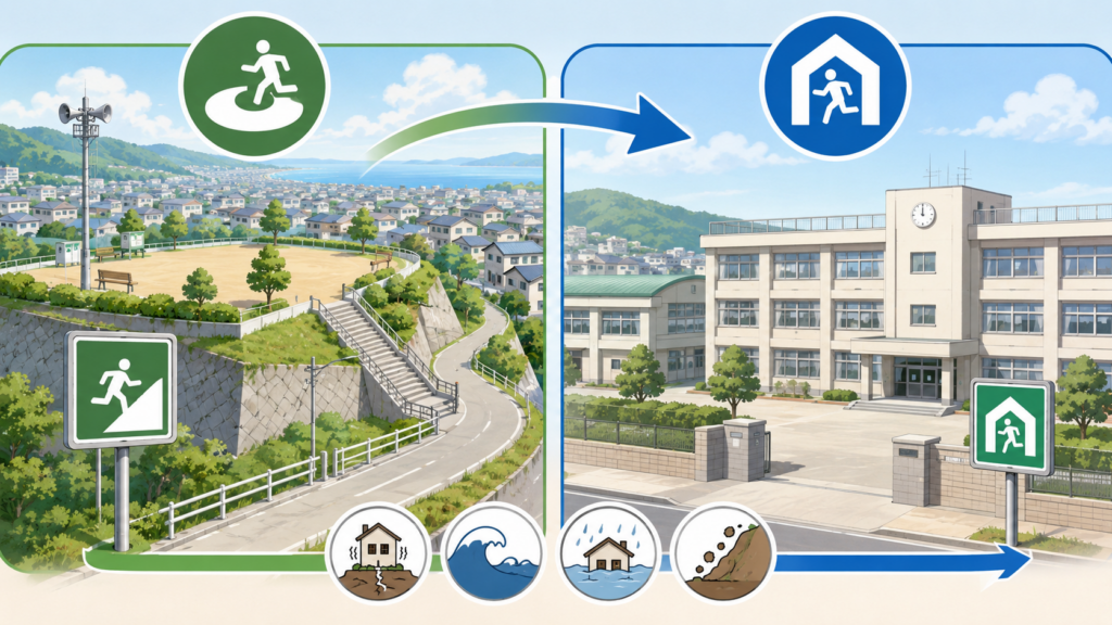 緊急避難場所と指定避難所