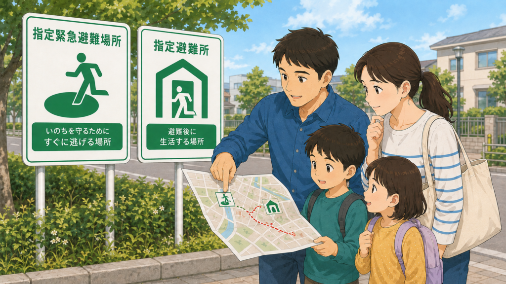 緊急避難場所と指定避難所