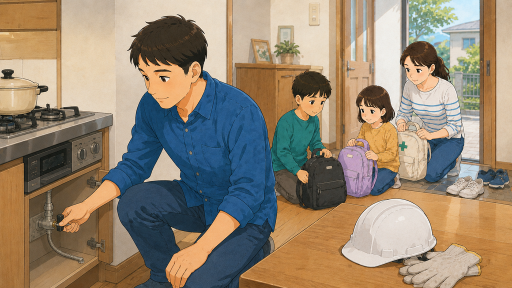 避難時のガスの元栓