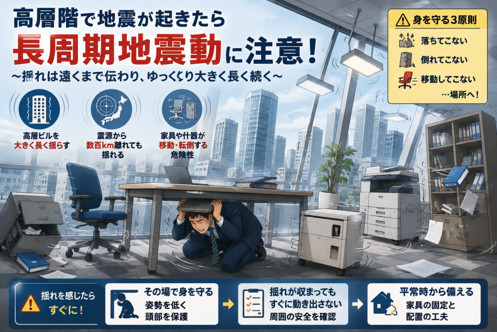 高層階での地震