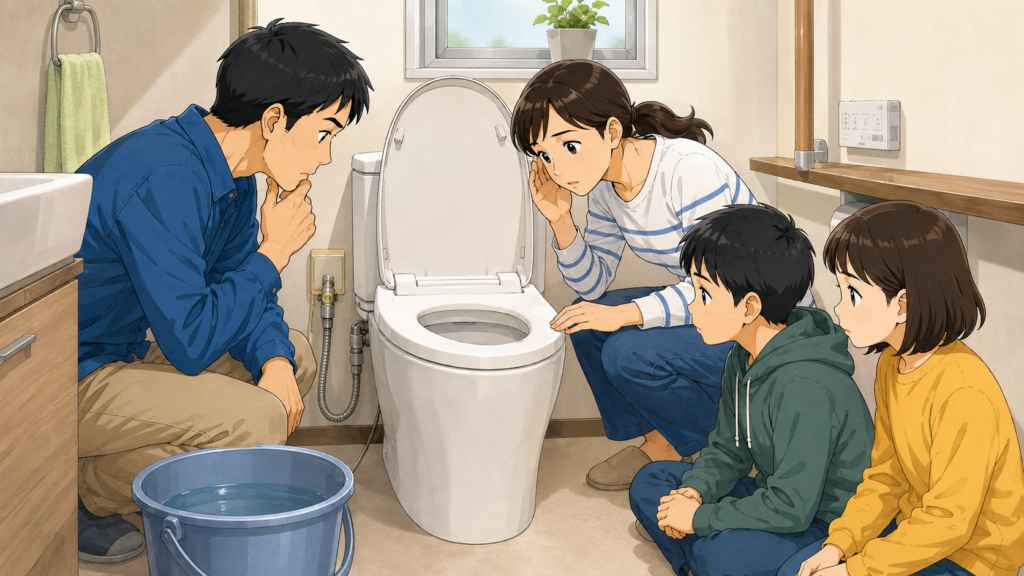 断水時の水洗トイレ
