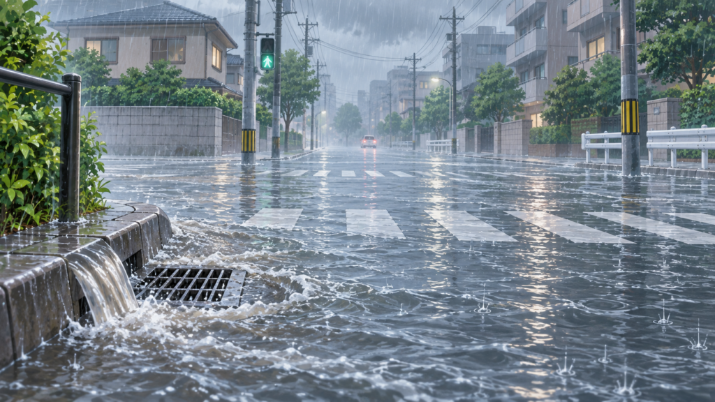 内水氾濫による都市型洪水