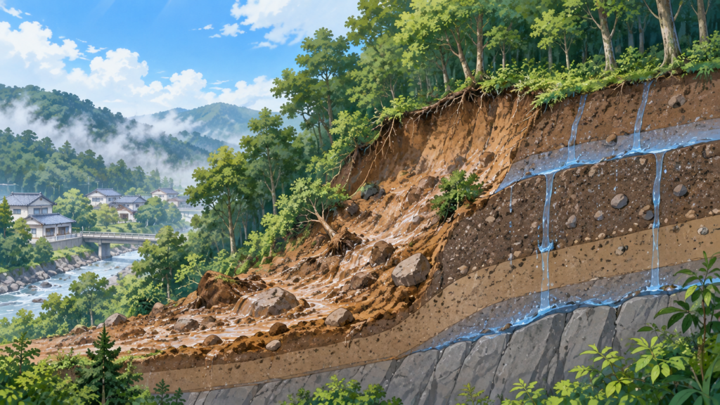 大雨の後の土砂災害