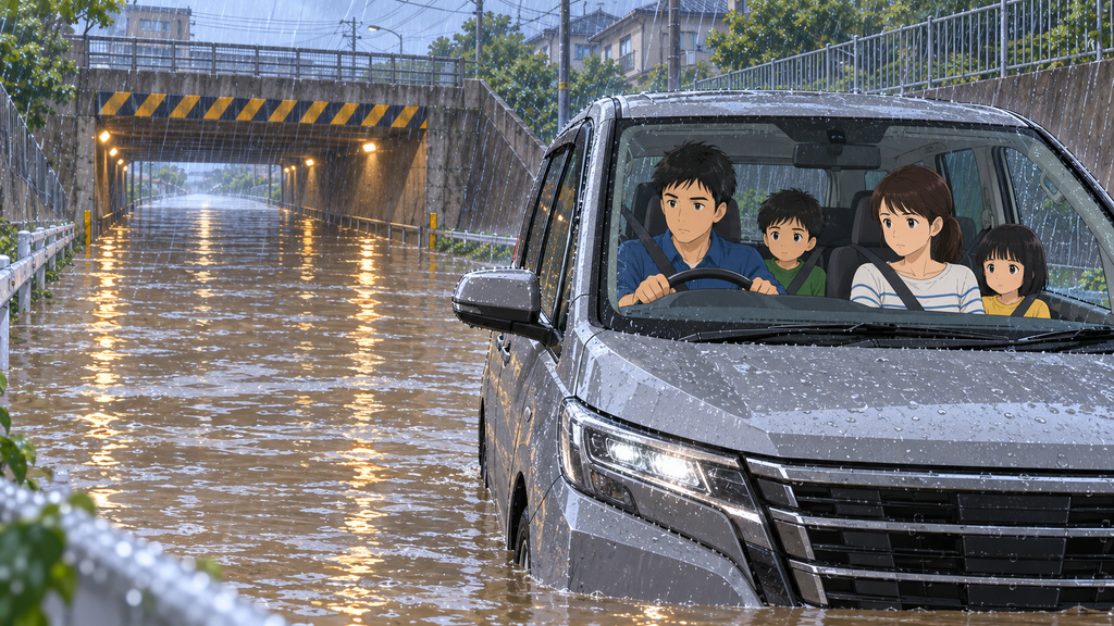 大雨のアンダーパス